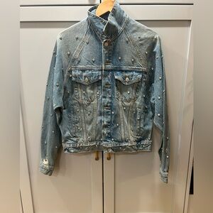Free people rhinestone jean jacket